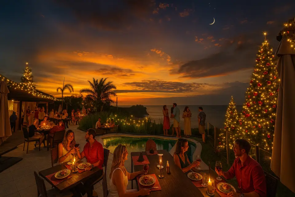 Christmas dinner with ocean view in Jimbaran